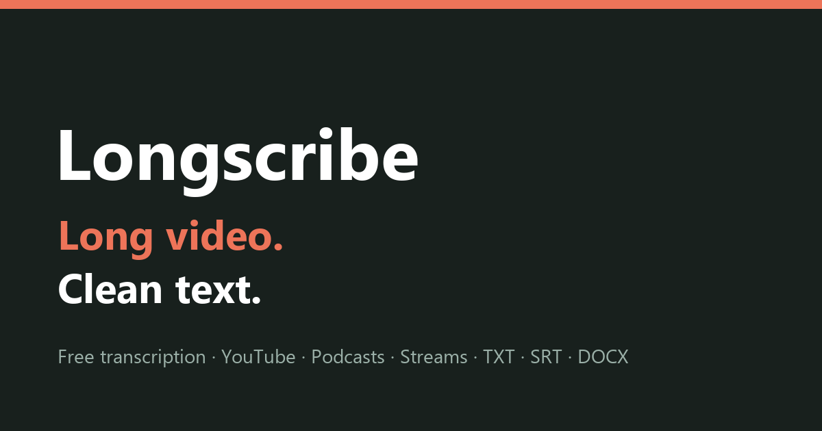 Longscribe preview