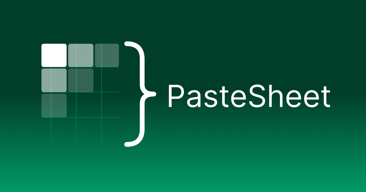 PasteSheet preview